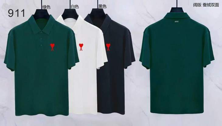 Picture of Ami Polo Shirts Short _SKUAmiM-3XL8qx1029696